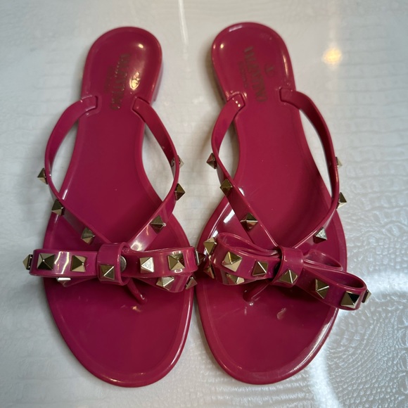 Valentino Shoes - Valentino Rockstud Jelly Thong Sandals Size 8